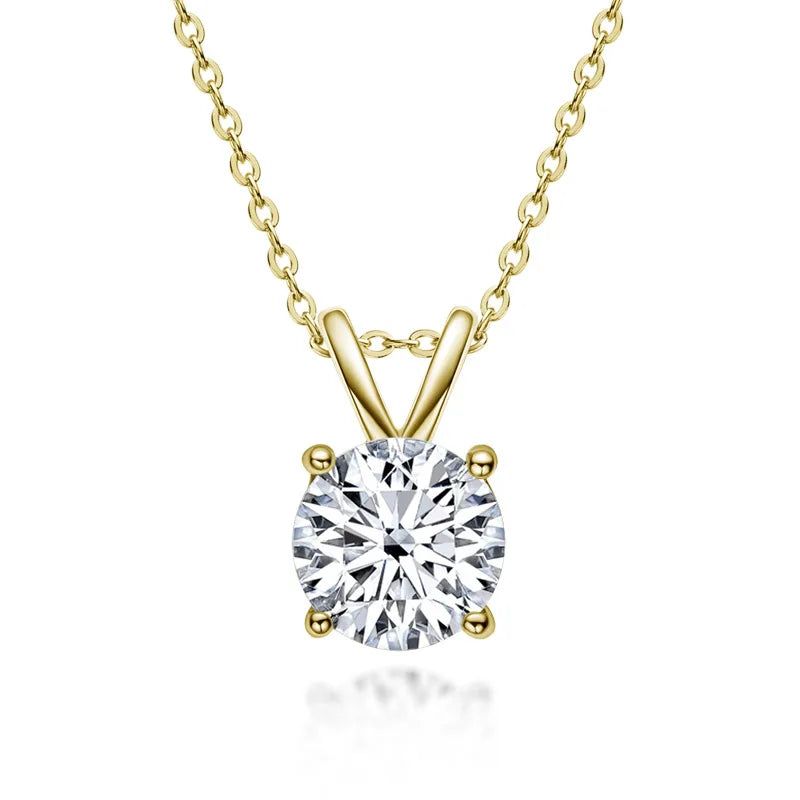 1 2 3 Necklace For Women Silver Plated Diamond Engagement Wedding Necklace Jewelry - Image 1