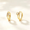 Silver Double Row Zircon Huggies Hoop Earrings for Women Statement Gold Party Jewelry Gift - Image 5