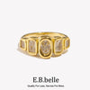 Geometric Clear Zircon Ring Classic Gold Plated Jewelry Charm - Image 1