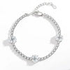 Light Silver Bright Oval Fire Zircon Women's Bracelet - Image 11