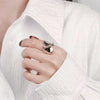 Silver Open Rings for Women Couple Vintage Simple Wave Twisted Ring Party Prevent Allergy Jewelry Holiday Gifts - Image 3