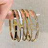 Classic Women's Stainless Steel Bracelets Set Multiple Gold Color Bangles Jewelry Accessory Gift - Image 2
