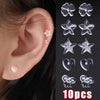 Transparent Resin Ear Studs Invisible Anti-allergic Plastic Earrings Anti-blocking Needles Heart Flower Rings Jewelry - Image 1