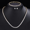 Round Cubic Zirconia Tennis Necklace and Earrings Bridal Jewelry Set - Image 13