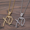 Creative Bubble Letter Xo Inlaid White Zircon Pendant Necklace Men's Casual Party Jewelry Holiday Gifts - Image 5