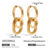 Ars Two Tone Stainless Steel Geometric Hoop Earring Gold Plated Huggie Earrings for Women Minimalist Dangle Drop Earrings - Image 8