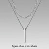 Mens Vertical Bar Necklaces,Stacking Stainless Steel Geometric Pendant with Wheat Rope Cuban Chain,Male Jewelry Gift - Image 20