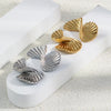La. Muses Rotating Twisted Fan Shaped Stainless Steel Women's Earrings Pvd Gold Plated Jewelry Accessories - Image 3