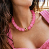 Colorful Resin Bead Necklace with Chunky Cylindrical Beads - Image 4