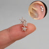 1PC Curved Cz Cartilage Stud Moon Leaf Helix Rook Conch Screw Back Earring Stainless Steel Ear Piercing Jewelry - Image 7
