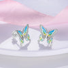 Butterfly Hoop Earrings with Colorful Cubic Zirconia - Image 50