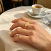 Stainless Steel Number 11:11 Oval Pattern Ring Suitable For Ladies Gift Gold Plated Jewelry - Image 3