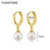Silver Needle Pearls Stud Earrings For Women Geometry Pearls Pendant Earings Jewelry Party Gifts - Image 28