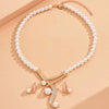 Geometric Pearl Earring Two Piece Necklace for Women Birthday Party Jewelry Gifts - Image 2