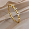 Greatera Colorful Rhinestone Ring Buckle Cut Pattern Bamboo Joint Bracelet Classic Creative Stainless Steel Colorfast Bangles - Image 10
