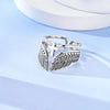 Silver Vintage Angel Wings Cross Double Band Ring Adjustable Open Ring for Women Girls Daily Wear Jewelry Gift - Image 5
