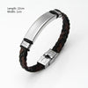 Braid Leather Bracelet Blanks For Laser Engraving Stainless Steel Plate Bracelet Metal ID Name Tag 10pcs - Image 2