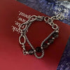 Black Double-Layer Bead Bracelet with Stainless Steel Chain and 15 to 20 cm Length - Image 6