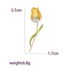 Resin Tulip Brooch for Women Unisex Rhinestone Flower Pin Pearl Plant Lapel Pin Banquet Party Backpack Gifts Jewelry Accessories - Image 3