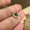 Simple and Elegant Green Cubic Zirconia Gold Color Necklace Women Wedding Anniversary Party Accessories Jewelry - Image 2