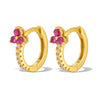 Women's Earrings Gold Plated Stainless Steel Round Hoop Earrings Rainbow Crystal Zirconia Flowers Earrings Piercing Jewelry - Image 12