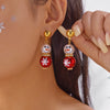 Christmas Snowman Imitation Pearl Drop Earrings for Women Shiny Rhinestone Snowflake Dangle Earring Year Jewelry - Image 9