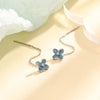 Blue Four-leaf Flower Ear Line Gentle Temperament Small Fresh Blue Lucky Flower Tassel Earrings Jewelry - Image 2