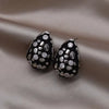 Korea jewelry gold plated black baking paint stereo zircon water drop earrings elegant women's daily accessories - Image 10