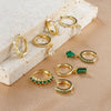 Four-Piece Cubic Zirconia Hoop Earring Set in Multiple Colors - Image 10