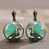 Selling Dragon Fox Cat Chicken Dome Glass Earrings Cute Animal Pattern Earrings For Women Jewelry Gifts - Image 7