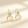 Elegant Round Dangle Earrings Pink Stone Gold Color Earrings Women Jewelry - Image 2