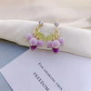 Sweet Temperament Small Fresh Bamboo White Lily Of The Valley Flower Earrings Elegant And Gentle Asymmetric Earrings - Image 5