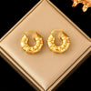 316L Stainless Steel Gold Color Twist Hoop Earrings For Women Holiday Gift Ear Buckle Jewelry - Image 16