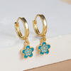 2PCS Stainless Steel Hoop Earrings for Women Girls Colorful Enamel Flowers Pendant Small Huggie Earring Piercing Jewelry - Image 4