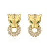 Mafisar High-Quality Gold Plated Zircon Leopard Head Stud Earrings For Women Hip Hop Earring Accessories Party Gift - Image 7