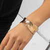 Classic Bump Pattern Openning Bangles Bracelet for Women Cuff Bracelet Gold Color Iron Hand Ornament Jewelry - Image 3