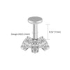 Titanium 16G Marquise CZ Screw Flat Back Vertical Helix Piercing Cartilage Stud Earring - Image 9