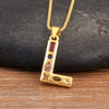 Inlaid Colorful Zircon A-Z Letters Pendant Necklace Name Initials Alphabet For Women Accessories Gifts - Image 29