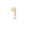 1PC Silver Horse Eye Zircon Crown Tassel Puncture Thread Flat Earring For Women Long Cartilage Chain - Image 35