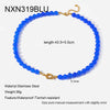 Rainbow Cat's Eye Glass Bead Chain Necklace Gold Plated Stainless Steel Collar Chain Colorful Jewelry for Women Unique Gift - Image 13