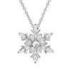Crystal Blue Snowflake Pendant Women Temperament Rhinestone Necklace Christmas Jewelry Gift - Image 2