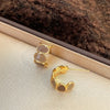 Maillard Drip Glaze Stud Earrings for Women Vintage Brown Resin Metal Irregular Geometric Earrings Jewelry Accessories - Image 8