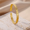 Gold Plated Bangle Bracelet for Women Open Adjustable Stainless Steel Cuff Bracelets Vintage Jewelry item - Image 4