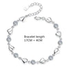 Silver Heart Shaped Necklace Bracelet Set for Women Vintage Korean Blue Crystal Bracelets Jewelry Set Party Jewelry - Image 6