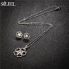 Stainless Steel Lily Flower Necklace Set with Matching Earrings and 45 cm Chain - Image 30