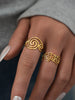 Stainless Steel Spiral Adjustable Open Rings for Women Gold Plated Ladies Jewelry For Vacation Etc - Image 3