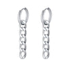 Rock Punk Curb Chain Dangle Earrings for Women Female, Silver Color Stainless Steel Hip Hop Ear Gifts Jewelry - Image 2