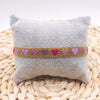 Adjustable Multicolor Heart Bead Bracelet with Woven Pattern - Image 81