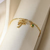 Coconut Palm Tree Birthstone Anklet Gold Plated Stainless Steel Chain Anklets For Women Summer Jewelry Birthday Gift - Image 2