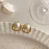 Imitation Pearl Earring for Women Gold Color Round Stud Earrings Korean Delicate Irregular Design Unusual Jewelry - Image 5